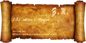 Zámbori Masa névjegykártya